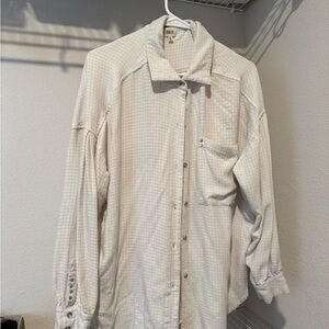 BKE Ivory Plaid Button-Up Shirt